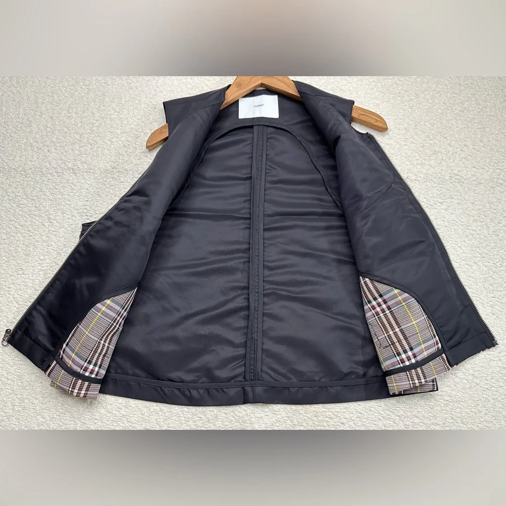 Goodfight Full Zip 100% Nylon Vest Black and Plaid Size XL New Without Tags - Picture 6 of 8